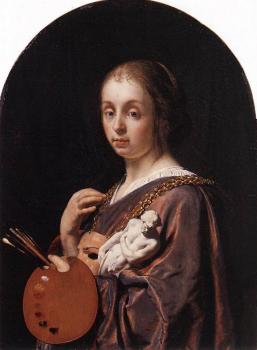 Frans Van Mieris The Elder : Pictura An Allegory of Painting